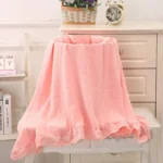 Organic Cotton Baby Blankets Newborn Muslin Swaddle Baby Wrap Gauze Ruffle Blanket Bedding Items Babies Accessories - Image 4