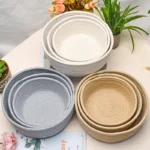 1PC Nordic Hand Woven Cotton Rope Storage Baskets Desktop Sundries Kids Toys Organizer Box Baby Dirty Clothes Laundry Basket