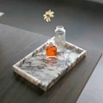30x20x3CM 100% Natural Luxury Calacatta Viola Purple Marble Stone Travertine Rectangle Catchall Sundries Serving Tray Container - Image 2