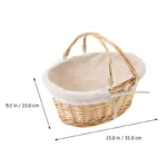 Gift Flower Girl Basket For Kids Woven Wicker Flower Picnic Gift Flower Girl Basket For Kidss Storage Wedding Girl Willow - Image 6