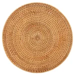 Handwoven Rattan Placemats,Round Wicker Table Mats, Natural Woven Placemats For Dinner Table,Heat Resistant Mats