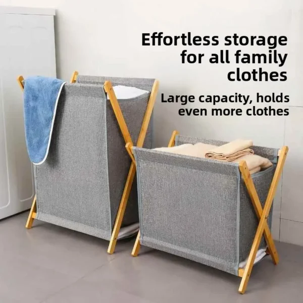 Nordic Large Bamboo Laundry Basket - Stylish Storage Solution
