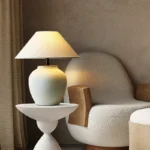 FAIRY Nordic Ceramic Brass Table Lamp - Modern Art LED Creative Desk Light for Living Room Bedroom Study
