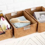 Retro Rural Style Rattan Rectangle Storage Basket with Handles Can Store Clothes, Towels, Snacks, Room clutter,3Sizes - Image 2