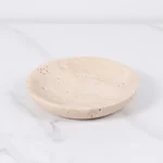 D15x2.5cm Natural Travertine Ring Dish Jewelry Tray Marble Trinket Dish Small Bowl Vintage - Image 4