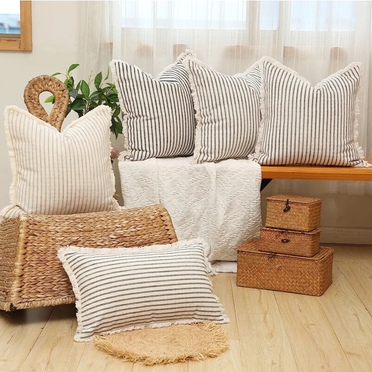 1pc Throw Pillow Covers - Comfortable Striped Throw Pillowcase For Home Bedroom Living Room, Car & Sofa Decor - Perfect Gift - Image 2