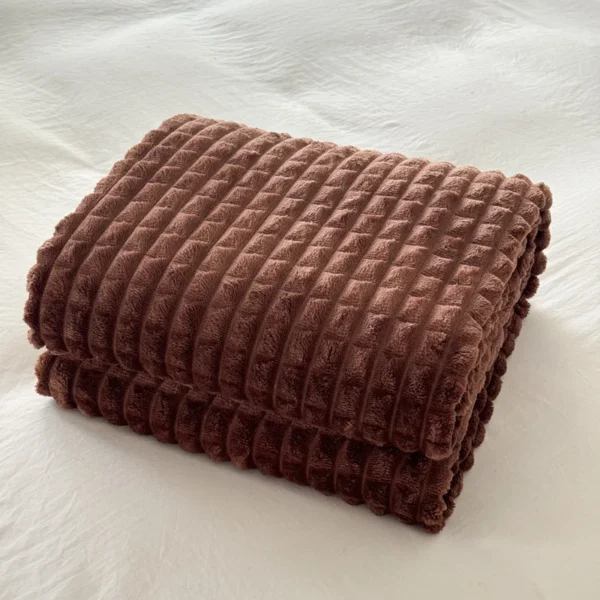 Cozy Faux Rabbit Fur Throw Blanket - Plush Plaid for Comfort