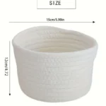 Cute Storage Baskets Desktop Sundries Storage Basket Cosmetics Snack Porch Hand-Woven Cotton Thread Basket Stylish Home Decor - Image 6