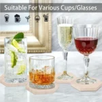 Natural Marble Coasters Placemat Vintage Travertine Whiskey Coffee Coasters Heat Resistant Non-Slip Insulation Pads - Image 2