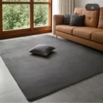 VIKAMA Solid Color Coral Velvet Rug Comfortable Soft Living Room Bedroom Rug Children's Play Mat Rectangular Home Decor - Image 2