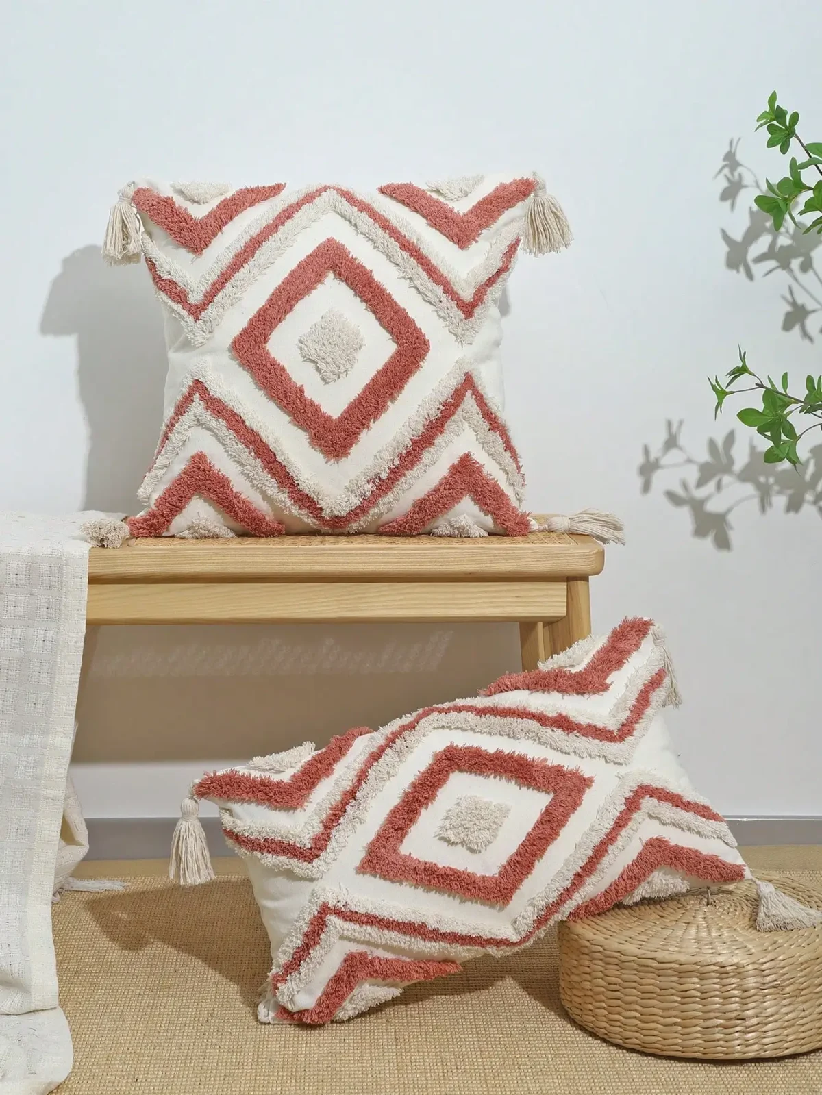 Nordic INS-style Moroccan tufted throw pillow and lumbar pillow covers for living rooms, bedrooms, and cars. - Image 4
