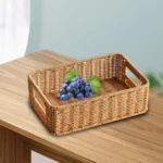 Woven Baskets for Storage Household Picnic Basket Storage Platters for Snacks Perfume Sundries Breakfast Drinks and Food - Image 5