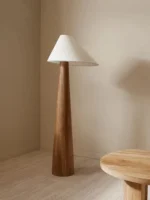 Conical Oak Floor Lamp Wabi Sabi Retro Floor Lamp Living Room Bedroom Study Solid Wood Desk Lamp Bedside Lamp Home Decoration - Image 3