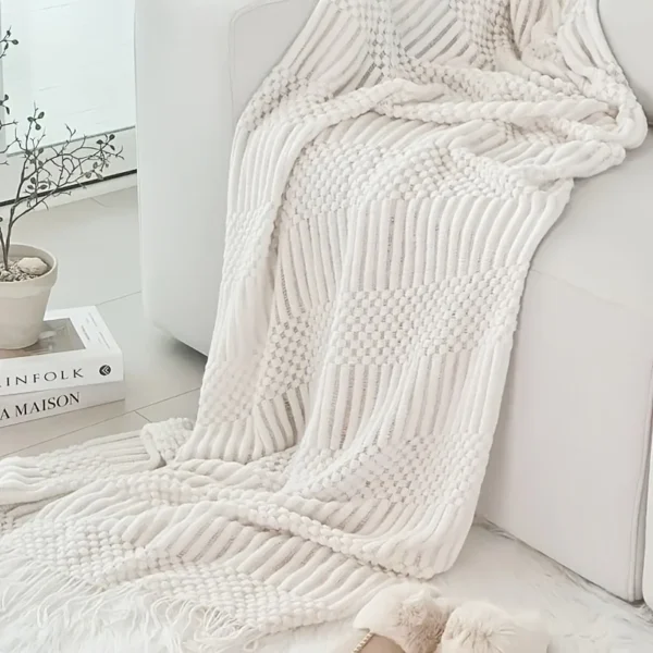 Luxurious Multi-Color Textured Throw Blanket for Cozy Living