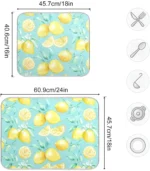 Lively Lemon Microfiber Dish Drying Mat for Colorful Kitchens - Image 3