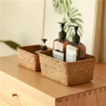 Breakfast Woven Storage Basket Picnic Basket Laundry Box Home Sundries Organizer Fruit Flower Storage Baskets Desktop Container - Image 6