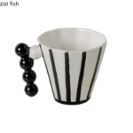 Retro Striped Ceramic Mug Creative Handle Latte Coffee Mug High Beauty Couple Cup Beverage Cup Home Water Cup Breakfast Cups - Image 6