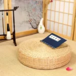 Handmade Woven Natural Straw Round Pouf Tatami Cushion Floor Japanese Style Cushion Home Textile Tea Ceremony Home Ground Mat - Image 2
