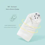 Baby Bath Towel Soft Warm Sleeping Swaddle Wrap for Girl Boy Coral Fleece Newborn Blanket Toddler Hooded Baby Stuff Bathrobe - Image 3