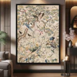 Retro Medieval Style Art Posters Print "Flowers And Birds Harmony Picture" Tropical Birds Plant Mural Home Decor Canvas Painting - Image 3