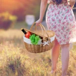 Wicker Picnic Basket with Handle High-End Camping Picnic Hamper Kitchen Willow Storage Basket Fruit Vegetable Container Basket - Image 3