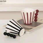 Retro Striped Ceramic Mug Creative Handle Latte Coffee Mug High Beauty Couple Cup Beverage Cup Home Water Cup Breakfast Cups - Image 4