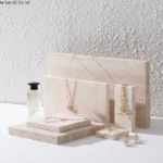 Wabi-sabi natural yellow cave stone storage tray European vintage marble tray Natural cave stone jewelry display plate tea tray