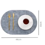 1/4/6pcs Decoration Oval Gift Placemats Heat Resistant Thick Faux Leather Non-Slip Table Mats Pad for Kitchen Coffee Dining Room - Image 3