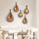 Handwoven Hanging Wall Vegetable Fruit Basket Organizer Container Decor for Kitchen Garden Mount Wall Plant Flower Onion Storage - Image 3