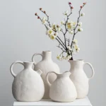 Simple Ceramic Vase Creative Jug Decorative Office Dried Flowers Organizer French Living Room Desktop Ornaments Home Decoration
