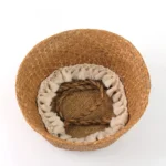 Foldable Handwoven Wicker Storage Baskets Potted Planter Laundry Basket Folding Eco-Friendly Boho Rattan Hanging Basket Seagrass - Image 4