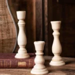 Wooden Candlesticks Unfinished Wood Candle Holder Pillar Taper Candle Stands for Wedding Party Birthday Home Table Decoration - Image 3