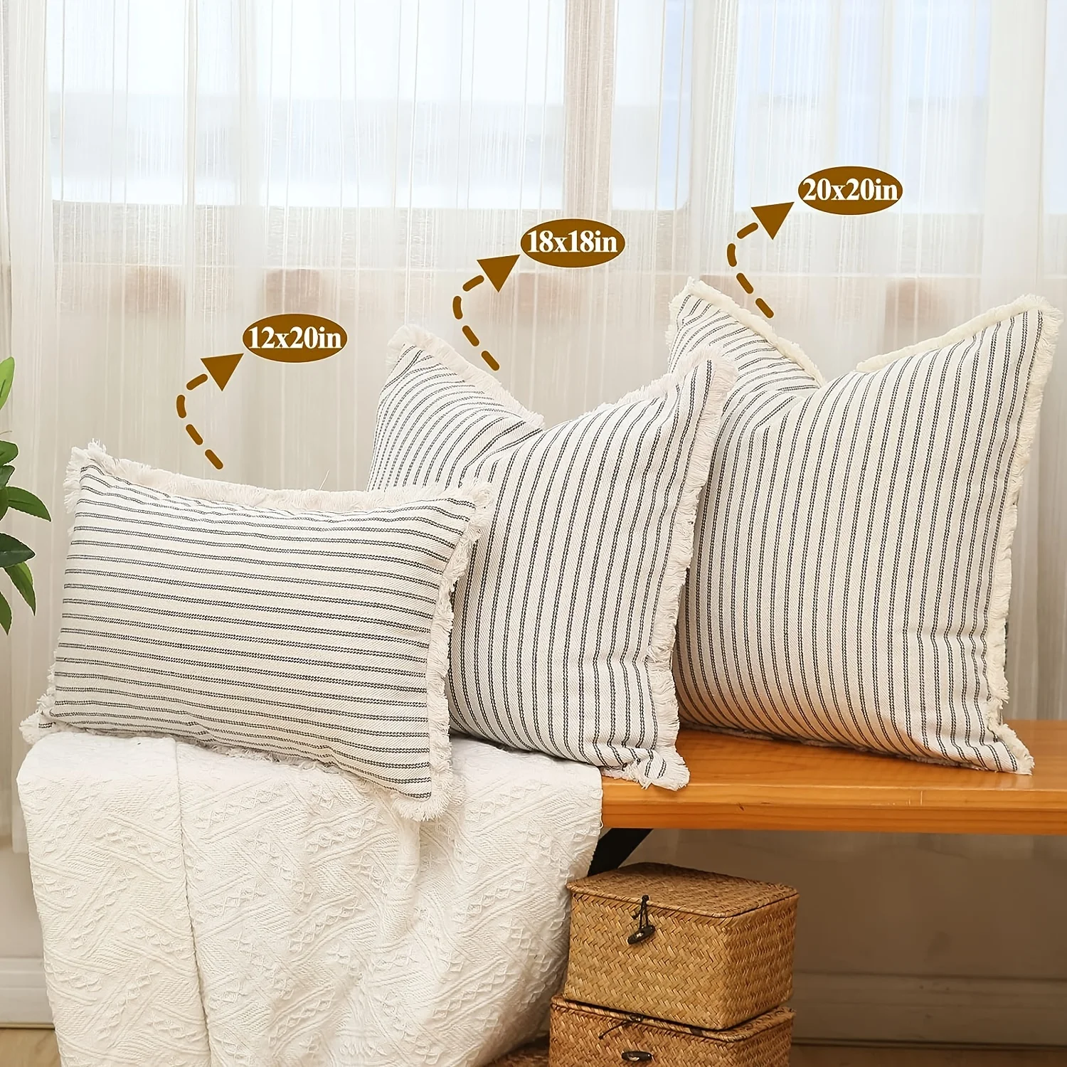 1pc Throw Pillow Covers - Comfortable Striped Throw Pillowcase For Home Bedroom Living Room, Car & Sofa Decor - Perfect Gift 5 kf S529b805f97b84a7f920d7ada834f7a3an