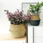 Seaweed Wicker Basket Rattan Hanging Flowerpot Dirty Clothes Storage WF1015 - Image 2