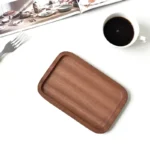 Japanese Style Lovesickness Wooden Tray Rectangular Dining Plate Insulated Solid Wood Pattern Oval Breadboard Tea Cup Plate - Image 2
