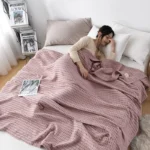 Premium Pure Cotton Waffle Weave Thermal Blanket Soft Comfortable Throw Blankets Lightweight Bed Cover Bedspreads All Season - Image 5