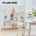 Bookshelf, 10 Cubes Book Shelf Corner Wall Shelves Display Cabinet Bookcase Bookshelves Free Standing Storage Home Living Room B - Image 5