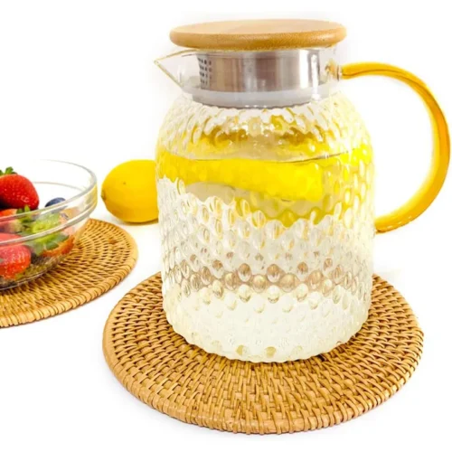 Rattan Placemat Natural Handmade Heat Resistant Thick Hot Pads Mats Rattan Trivets Kitchen Table Decoration Accessories