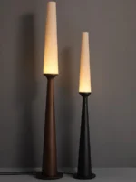 2025 Floor Lamp Wooden Black Wood Standing Light for Living Room Bedside Decoration Fabric Lampshade Standard Mood Light