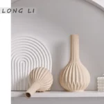 Ceramic Vase Ins Minimalist Air Dried Flower Decoration Living Room Art Home Decoration Origami Flower Ware - Image 2