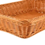 Handwoven Rectangular Rattan Wicker Basket Fruit Tea Snack Bread Picnic Cosmetic Storage Box Kitchen Supplies Household Tools - Image 5