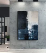 Deep Blue Abstract Canvas: Elevate Your Modern Home Decor - Image 4