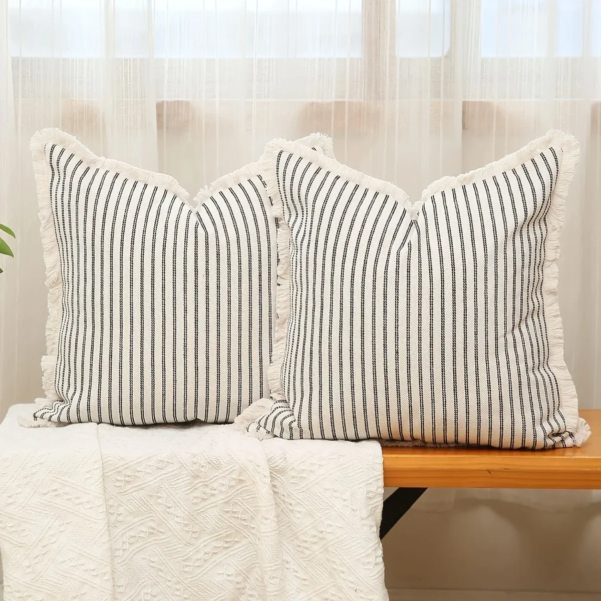 1pc Throw Pillow Covers - Comfortable Striped Throw Pillowcase For Home Bedroom Living Room, Car & Sofa Decor - Perfect Gift - Image 5