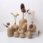 Japanese Flowers Bottle Wooden Vase for Flower Home Decor Decorative Flowers Vase Living Room Decoration Office Desktop Ornament - Image 2