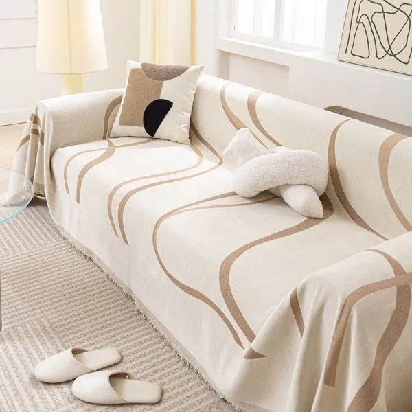 Chic Chenille Sofa Cover: Dual-Sided, Cat-Proof & Non-Slip