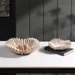 Art Marble Ruffle Bowl Suitable For Kitchen Counter Living Room Marble Fruit Plate Suitable For Fruit Jewelry Decoration Tray - Image 2
