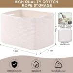 Durable Small Cotton Rope Basket for Organizing Woven Closet Storage Bin Shelves Closet Storage Basket Bathroom Organizer Bin - Image 2