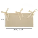 Baby Crib Storage Bag Cotton Double Pouch Newborn Bed Headboard Organizer for Kids Baby Bedding Diaper Toys Bag - Image 3