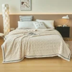 Luxurious Coral Velvet Autumn Blanket - Soft, Fluffy Comfort - Image 6