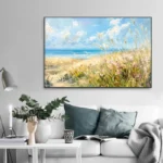 Tranquil Beach Canvas Art: Modern Sunlit Serenity Decor - Image 4